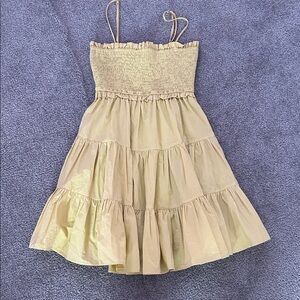 Elegant Yellow Smocked Women's Dress